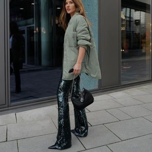 Zara flared sequin leggings๐ท๐ค